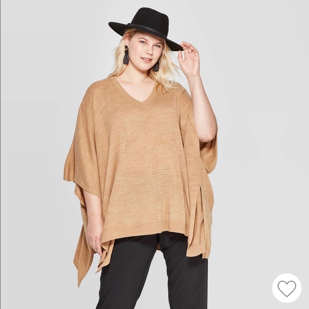 V-Neck Sweater Poncho